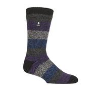 Heat Holders Mens Twist Patterned Thick Winter Warm Thermal Socks - 6-11 UK - Black / Midnight Petrol (Milan)