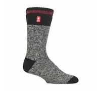 Heat Holders Mens Twist Patterned Thick Winter Warm Thermal Socks - 6-11 UK - Black/Red (Porto)