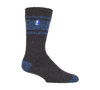 Heat Holders Mens Twist Patterned Thick Winter Warm Thermal Socks - 6-11 UK - Charcoal / Blue (Athens)
