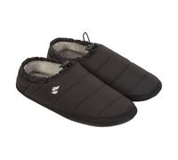 Heat Holders Mens Warm Comfy Drawstring Slippers - Black Fur - Size Medium