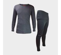 Heat Holders Men's Winter Thermal Underwear Set: Top And Long Johns, Grey M