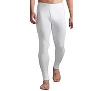 Heat Holders - Mens Cotton Thermal Underwear Bottoms Long Johns - White - Size Large
