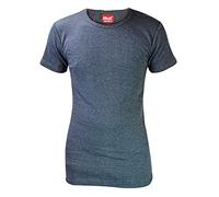 HEAT HOLDERS - Mens Winter Warm Cotton Thermal Underwear Short Sleeve T Shirt Vest (Medium (38-40" Chest), Charcoal)