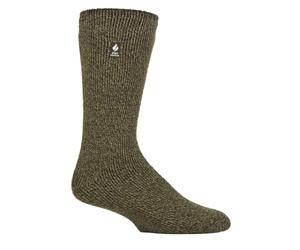 HEAT HOLDERS - Mens & Womens 2.3 Tog Original Thermal Socks | 3 Sizes | Thick Warm Fluffy Insulated Socks for Winter | Ideal for Raynauds (6-11, Pine Green)