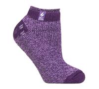Heat Holders - Ladies Low Cut Ankle Slipper Socks with Non Slip Rubber Sole (4-7, Purple (Pisa))