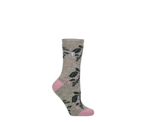HEAT HOLDERS RHS The Royal Horticultural Society Women's Thermal Socks x RHS 1.6 TOG Lite, Warm, Fruit, Floral & Botanical Patterned, Gift for Gardeners, 1 Pair Size 4-8 Berries Grey 4-8