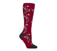 HEAT HOLDERS RHS The Royal Horticultural Society Women's Thermal Socks x RHS 1.6 TOG, Warm, Wellington Boot Socks, Fruit, Floral & Botanical Patterned, Gift, 1 Pair Size 4-8 Floral Cerise 4-8