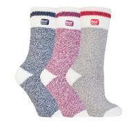 Heat Holders Set of 3 Insulated Thermal Ladies Socks for Ultimate Cold Weather Comfort - 4-8 UK - Block Twist