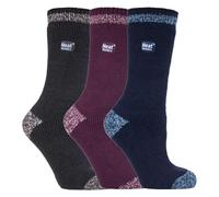 Heat Holders Set of 3 Insulated Thermal Ladies Socks for Ultimate Cold Weather Comfort - 4-8 UK - Plain H&T