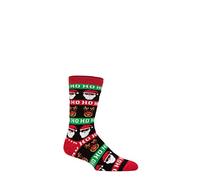 HEAT HOLDERS SOCKSHOP Christmas Socks - Mens Thermal Xmas Patterned Novelty Socks 1.6 TOG Lit, Gift Idea, Warm & Cosy, Pack of 1 Size 6-11 Ho Ho Ho 6-11