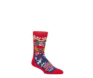 HEAT HOLDERS SOCKSHOP Christmas Socks - Mens Thermal Xmas Patterned Novelty Socks 1.6 TOG Lit, Gift Idea, Warm & Cosy, Pack of 1 Size 6-11 Jazzy Rudolph 6-11