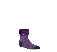 HEAT HOLDERS SOCKSHOP Kids Socks - Plain Lounge Socks, Thermal, Winter Warm, 1 Pair, Ages 8-12 Years Annabelle Twist Purple