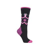HEAT HOLDERS SOCKSHOP Ladies 1.0 TOG Apres Ski Ultra Lite Ski Socks Pack of 1 Black Fairisle 4-8