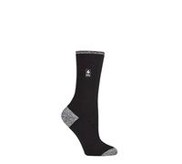 HEAT HOLDERS SOCKSHOP Ladies 1.0 TOG Ultralite Striped, Argyle & Patterned Socks Pack of 1 Oia Heel & Toe Black/White 4-8