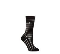 HEAT HOLDERS SOCKSHOP Ladies 1.0 TOG Ultralite Striped, Argyle & Patterned Socks Pack of 1 (UK, Numeric, 4, 8, Regular, Regular, Annapurna Stripe Black)