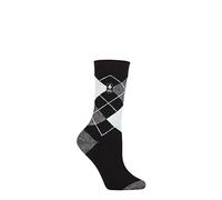 HEAT HOLDERS SOCKSHOP Ladies 1.0 TOG Ultralite Striped, Argyle & Patterned Socks Pack of 1 Valletta Argyle Black/Grey 4-8