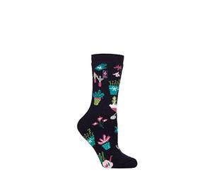 HEAT HOLDERS SOCKSHOP Ladies 1.6 TOG Lite Hobby Patterned Warm Cosy Soft Thermal Socks Pack of 1 Green Fingers Navy 4-8