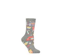 HEAT HOLDERS SOCKSHOP Ladies 1.6 TOG Lite Hobby Patterned Warm Cosy Soft Thermal Socks Pack of 1 Love to Bake Mid Grey 4-8