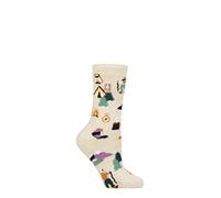 HEAT HOLDERS SOCKSHOP Ladies 1.6 TOG Lite Hobby Patterned Warm Cosy Soft Thermal Socks Pack of 1 Walking Oatmeal 4-8