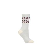 HEAT HOLDERS SOCKSHOP Ladies 1.6 TOG Lite Patterned and Striped Socks Pack of 1 Lourdale Fairisle Grey 4-8