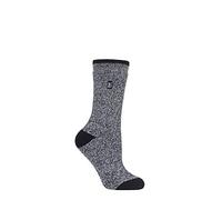 HEAT HOLDERS SOCKSHOP Ladies 1.6 TOG Lite Patterned and Striped Socks Pack of 1 Twist Black/Light Grey 4-8