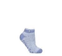HEAT HOLDERS SOCKSHOP Ladies 2.3 TOG Patterned and Striped Ankle Slipper Socks Pack of 1 (4-8, Pisa Denim, numeric_4)