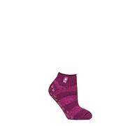 HEAT HOLDERS SOCKSHOP Ladies 2.3 TOG Patterned and Striped Ankle Slipper Socks Pack of 1 (4-8, Valencia Deep Fuchsia/Berry, numeric_4)