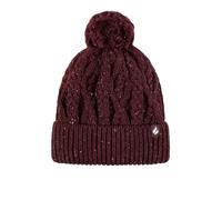 HEAT HOLDERS SOCKSHOP Ladies Hat - Womens 'Salzburg' Cable Knit Patterned Flecked Yarn Thermal Hat with Pom Pom Winter Warm 1 Pack One Size Wine