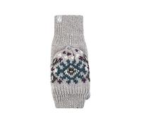 HEAT HOLDERS SOCKSHOP Ladies Heather Patterned Converter Mittens Pack of 1 Light Grey One Size