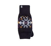 HEAT HOLDERS SOCKSHOP Ladies Heather Patterned Converter Mittens Pack of 1 Navy One Size