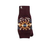 HEAT HOLDERS SOCKSHOP Ladies Heather Patterned Converter Mittens Pack of 1 Wine One Size