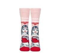 HEAT HOLDERS SOCKSHOP Ladies Socks - DC Comic Character 1.6 TOG Lite Warm Thermal Patterned Wonder Woman Socks 1 Pair Pack Pink/Red 4-8