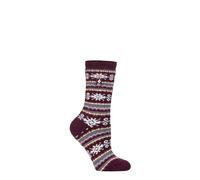 HEAT HOLDERS SOCKSHOP Ladies Socks - Nordic Soul Warming Warm Cosy Thermal Socks 1 Pair Size 4-8 Nordic Cabernet/Rose Blush