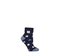 HEAT HOLDERS SOCKSHOP Ladies Socks - Turn Over Cuff Sleep Lite, Warm Chunky Thermal Bed Socks, Patterned, 1 Pair Pack Size 4-8 (UK, Numeric, 4, 8, Regular, Regular, Stars)