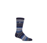 HEAT HOLDERS SOCKSHOP Mens 1.6 TOG Lite Striped, Patterned & Argyle Socks Pack of 1 Krakow Multi Stripe Navy 6-11