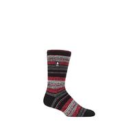 HEAT HOLDERS SOCKSHOP Mens 1.6 TOG Lite Striped, Patterned & Argyle Socks Pack of 1 Krakow Multi Stripe Black 6-11