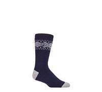 HEAT HOLDERS SOCKSHOP Mens 1.6 TOG Lite Striped, Patterned & Argyle Socks Pack of 1 Vancouver Nordic Navy 6-11
