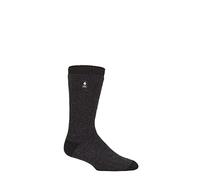 HEAT HOLDERS SOCKSHOP Mens 2.3 TOG Patterned and Plain Thermal Socks Pack of 1 Berlin Heel & Toe Charcoal 6-11