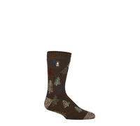 HEAT HOLDERS SOCKSHOP Mens 2.3 TOG Patterned and Plain Thermal Socks Pack of 1 (UK, Numeric, 6, 11, Regular, Regular, Forest)