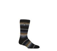 HEAT HOLDERS SOCKSHOP Mens 2.3 TOG Patterned and Plain Thermal Socks Pack of 1 (UK, Numeric, 6, 11, Regular, Regular, Leavenworth Black/Mustard)