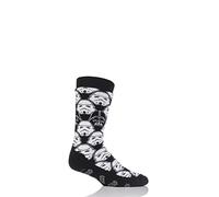 HEAT HOLDERS SOCKSHOP Mens Star Wars Storm Trooper and Darth Vader Slipper Socks with Grip Pack of 1 Black/White 6-11