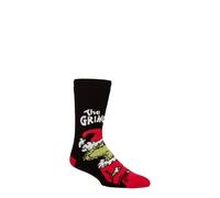 HEAT HOLDERS SOCKSHOP The Grinch Thermal Socks for Men 1.6 TOG Lite Thick Warm Cosy Soft Winter Lounge Bed Wear Novelty Character Gift Comfortable Cold Weather Layers Indoor Use Black 6-11