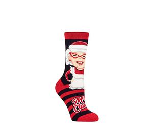 HEAT HOLDERS SOCKSHOP Women's Christmas Sock 1.6 TOG Lite Thermal, Warm, Cosy, Xmas Novelty Patterned Pack of 1 Size 4-8 Mrs. Claus