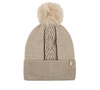 HEAT HOLDERS SOCKSHOP Women's Hat - 'Kiruna', Centre Cable Knit Pattern, Fluffy Pom Pom, Thermal, Warm & Cosy, Outdoor, Walking 1 Pack One Size Oatmeal Melange
