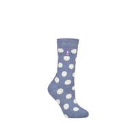 HEAT HOLDERS SOCKSHOP Women's Socks - 2.3 TOG Thermal, Warm, Cosy, Patterned, Pack of 1 Size 4-8 Bold Spot Denim 4-8