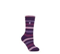 HEAT HOLDERS SOCKSHOP Women's Socks - 2.3 TOG Thermal, Warm, Cosy, Patterned, Pack of 1 Size 4-8 Delamere Stripe Purple 4-8
