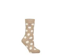 HEAT HOLDERS SOCKSHOP Women's Socks - 2.3 TOG Thermal, Warm, Cosy, Patterned, Pack of 1 Size 4-8 Bold Spot Oat Twist 4-8