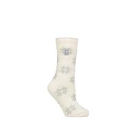 HEAT HOLDERS SOCKSHOP Women's Socks - 2.3 TOG Thermal, Warm, Cosy, Patterned, Pack of 1 Size 4-8 Bold Snowflake Cream 4-8