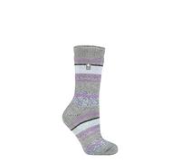 HEAT HOLDERS SOCKSHOP Women's Socks - 2.3 TOG Thermal, Warm, Cosy, Patterned, Pack of 1 Size 4-8 (4-8, Palma Multi Stripe Grey)
