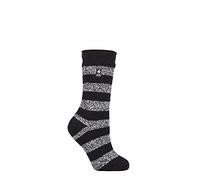 HEAT HOLDERS SOCKSHOP Women's Socks - 2.3 TOG Thermal, Warm, Cosy, Patterned, Pack of 1 Size 4-8 (4-8, Tuscany Chunky Stripe Black/White)